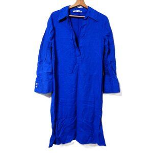 ZARA || Deep Blue Linen Blend Tunic Dress